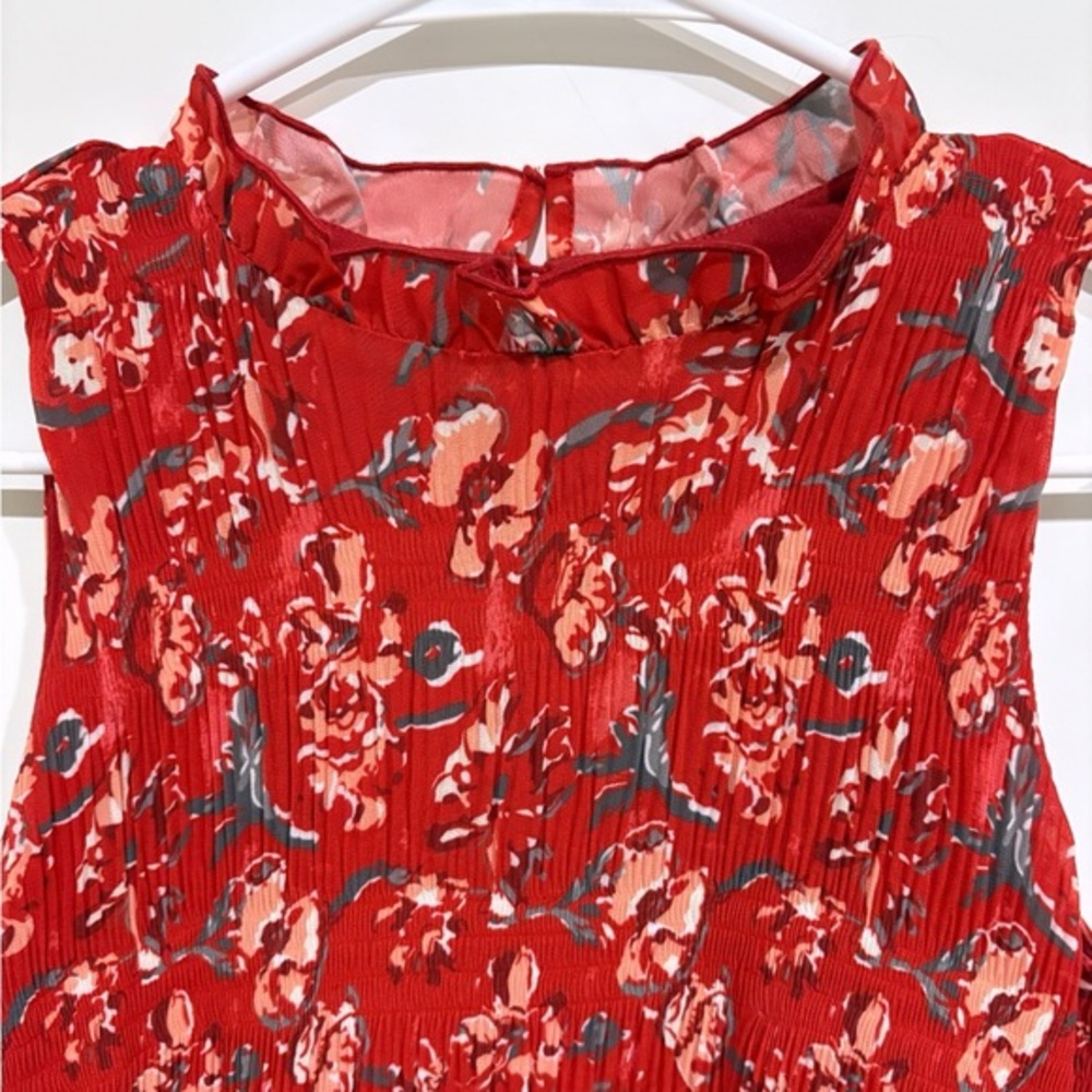 Women's Tribal Printed‎ Plisse Halter Maxi Dress XS Sleeveless Ruffle Pretty - Picture 5 of 10